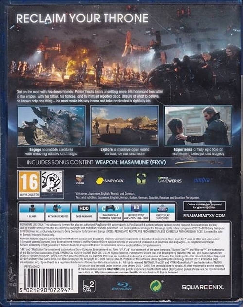 Final Fantasy XV Day One Edition - PS4 (B Grade) (Genbrug)